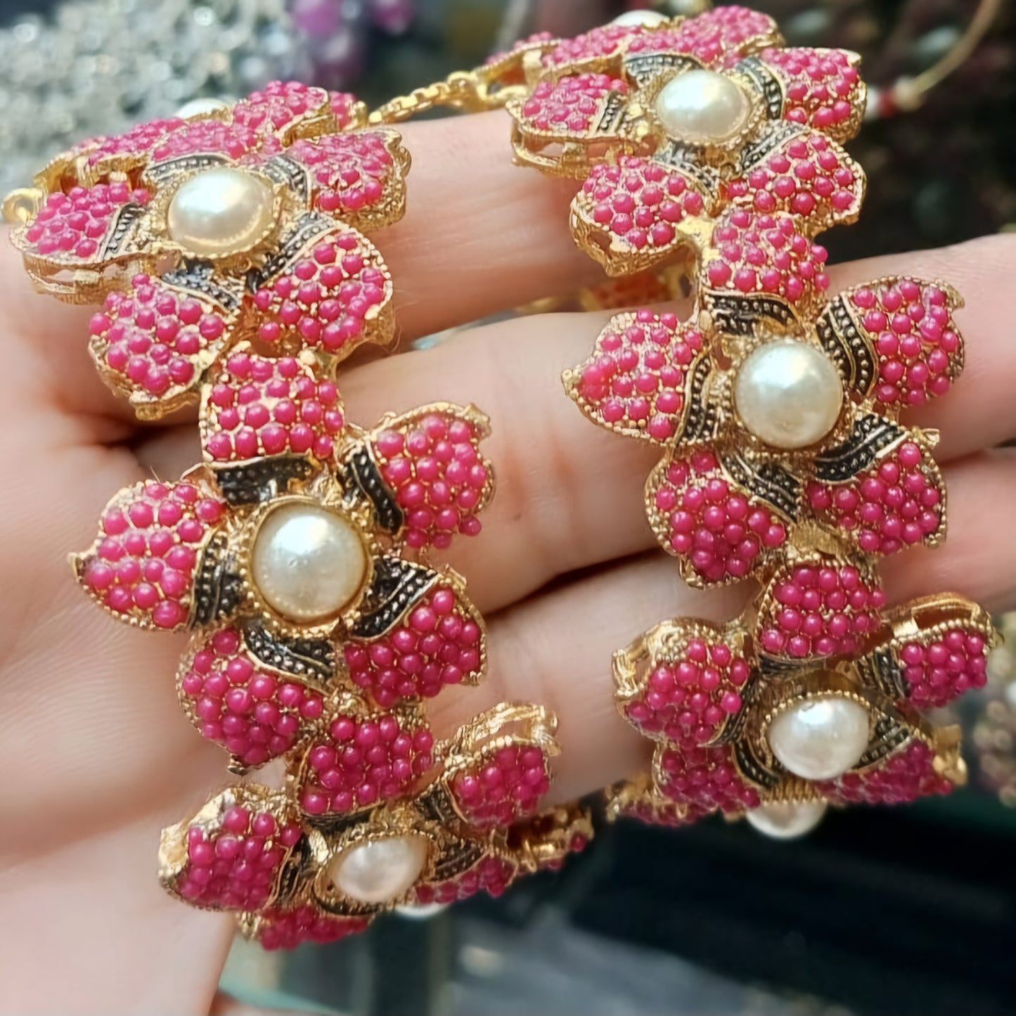 Bangle Openable Kara Set || Glod Plated Kara Pair || Bangles with Zircon Stones