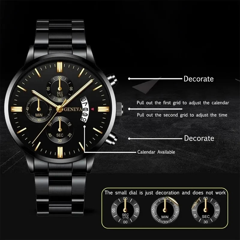 New Fashion Mens Sports Watches Luxury Calendar Quartz Wristwatch