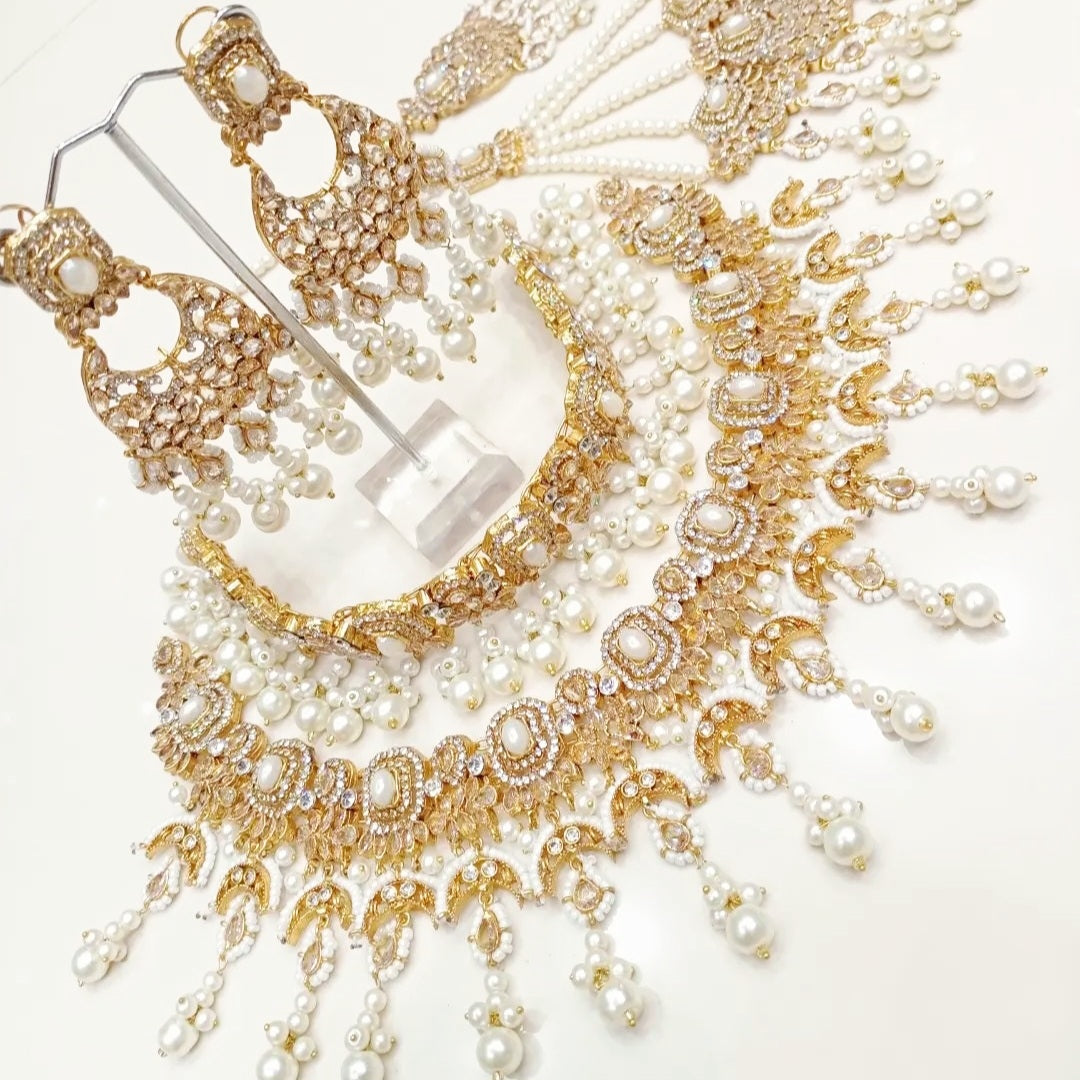 Jaipori Amrapali Double Necklace Bridal Set with Jhumar and Teeka || Perfect Jewellery Set for Wedding, Eid or any Occasion