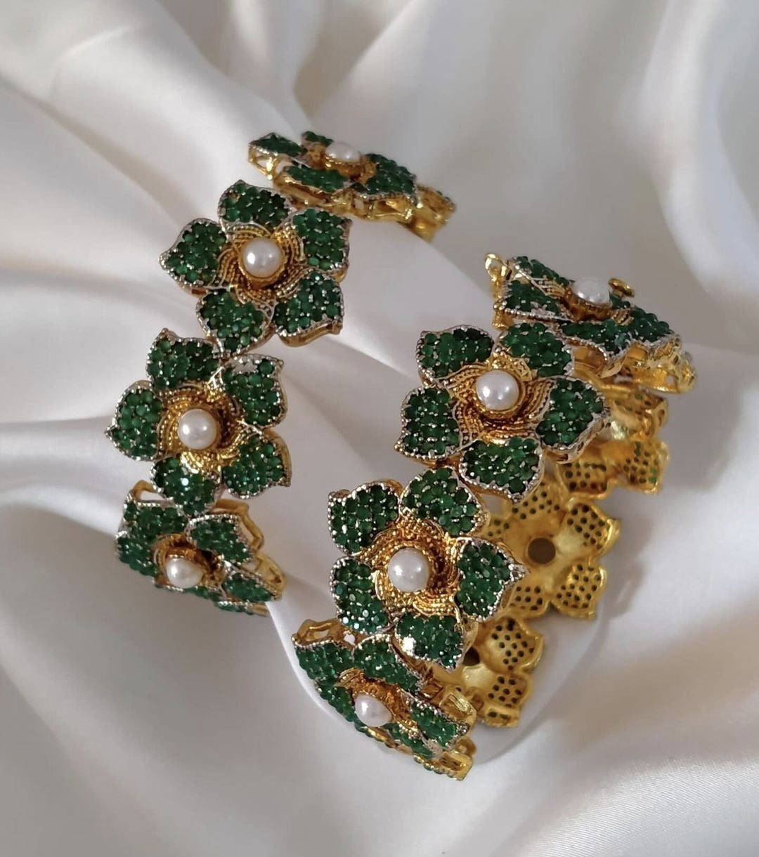 Bangle Openable Kara Set || Glod Plated Kara Pair || Bangles with Zircon Stones